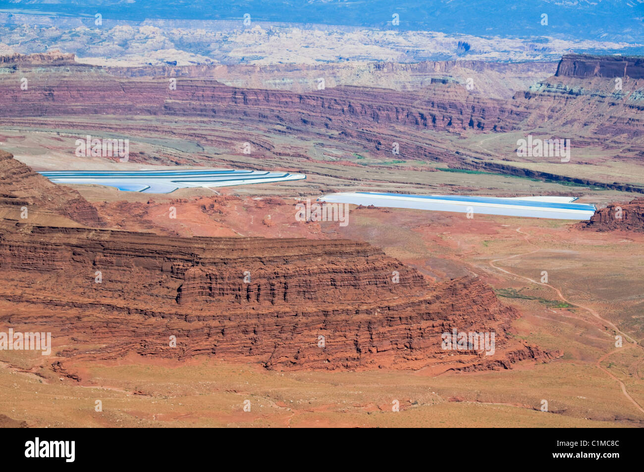 Views of La Sal Mountains,Colorado Plateau,River,6000 Feet above Sea level,Salt Lakes,Geological,Dead Horse State Park,Utah,USA Stock Photo