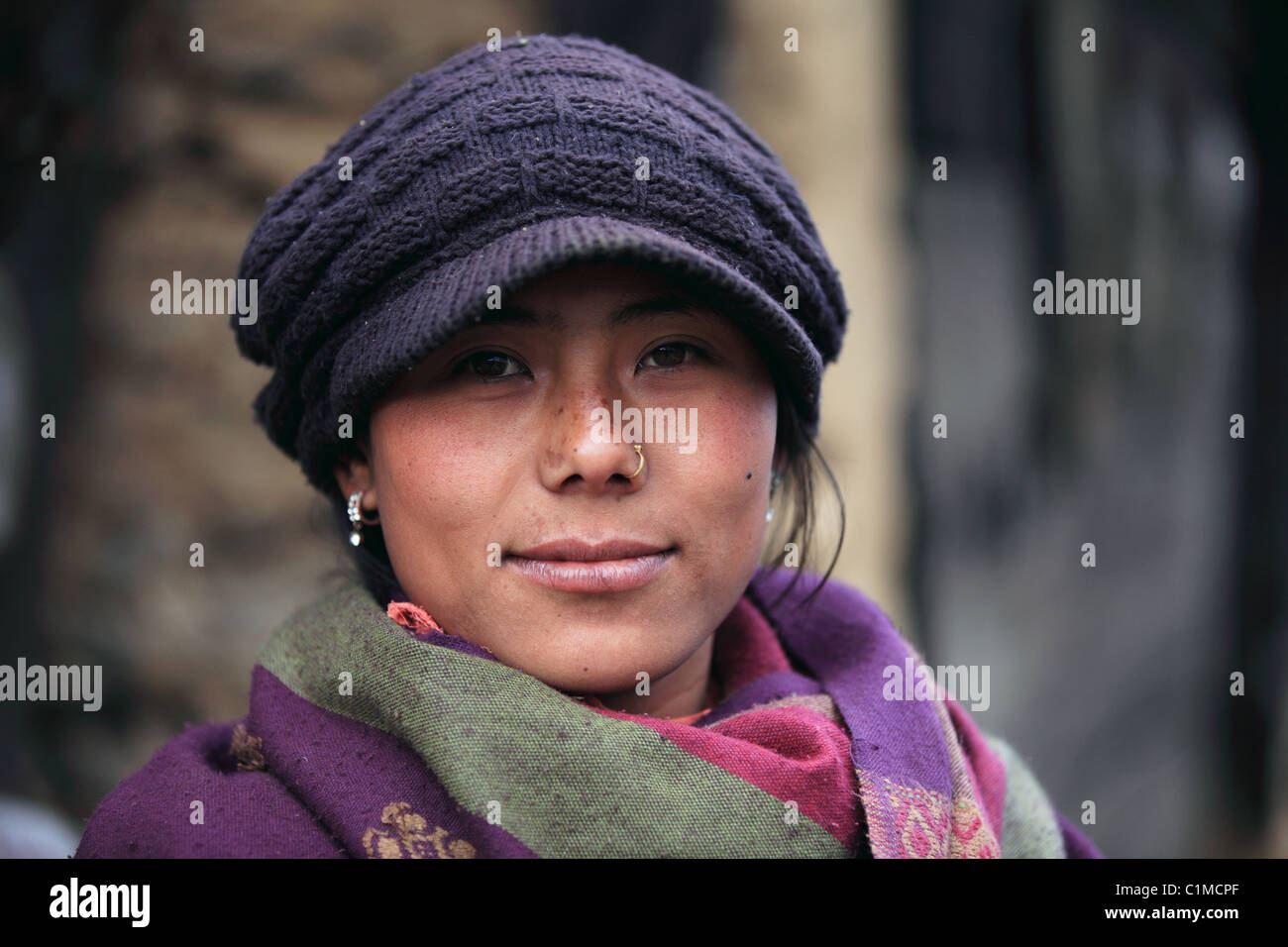 Nepali woman in the Himalaya Nepal Stock Photo Alamy