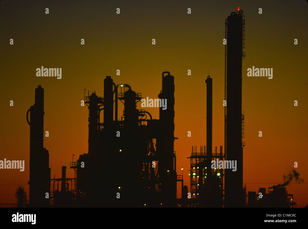 Petrochemical plant at sunset in Texas Stock Photo - Alamy