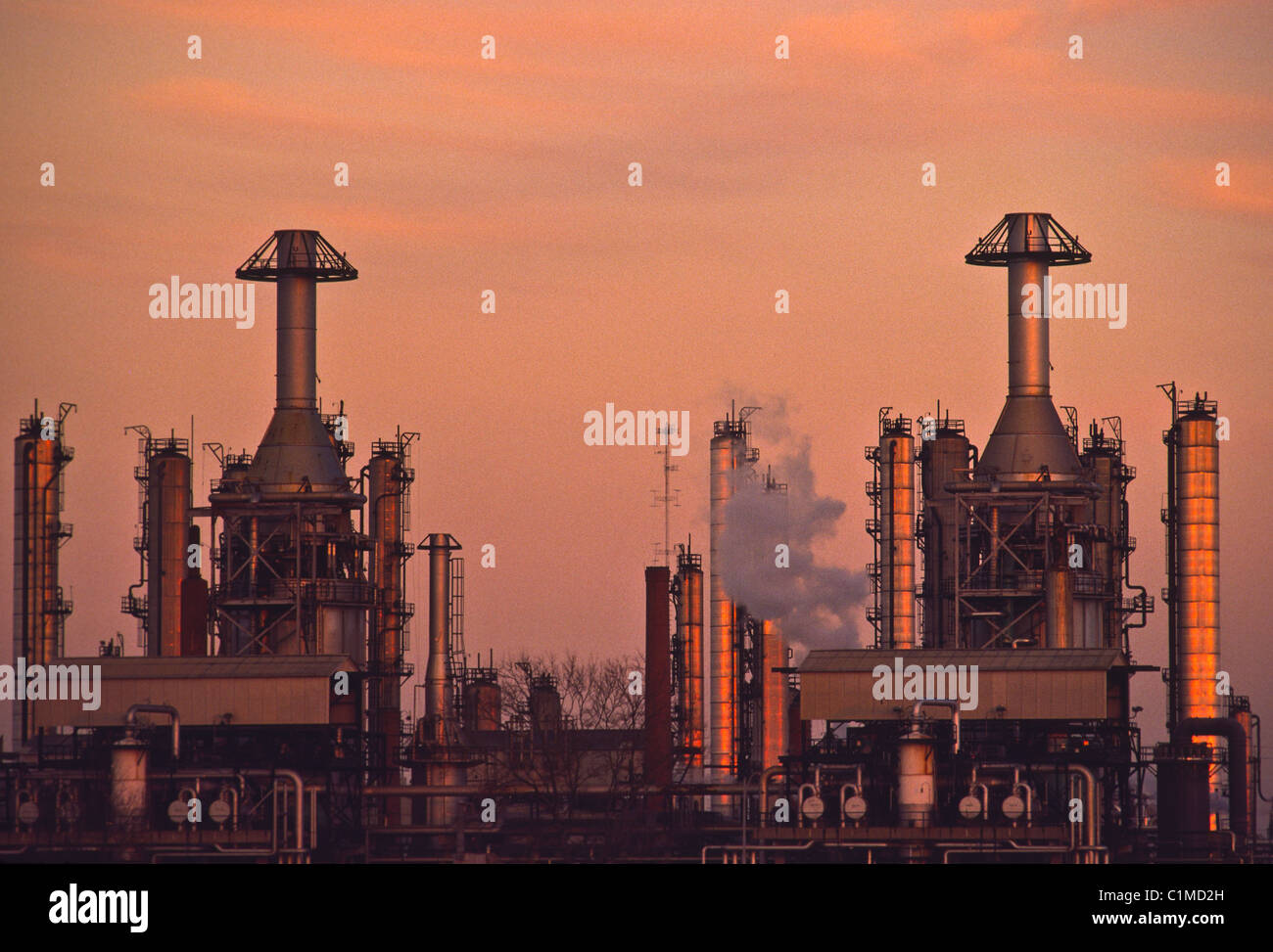 Petrochemical plant at sunset Stock Photo - Alamy