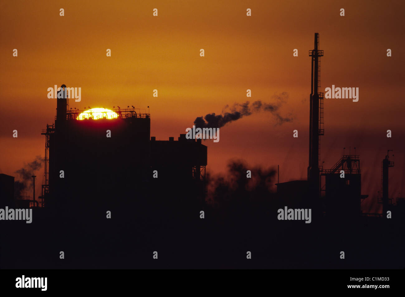 Petrochemical plant at sunset Stock Photo - Alamy