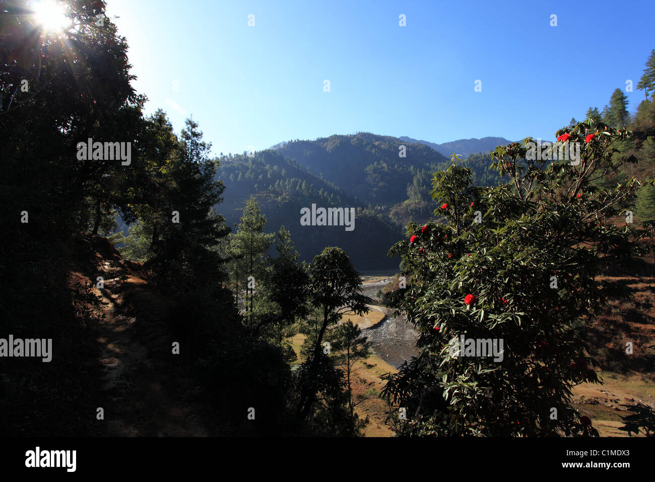 Nepali landscape Nepal Himalaya Stock Photo