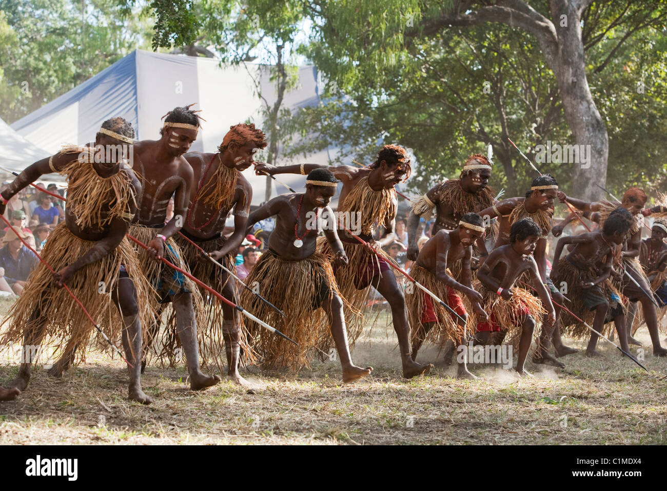 Lockhart River community dance troupe at the Laura Aboriginal Dance