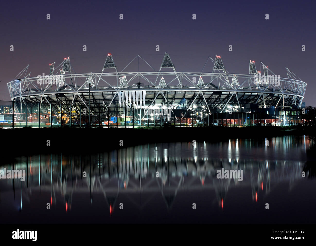 London 2012 Olympic Stadium at Dusk, Hackney, London, UK Stock Photo