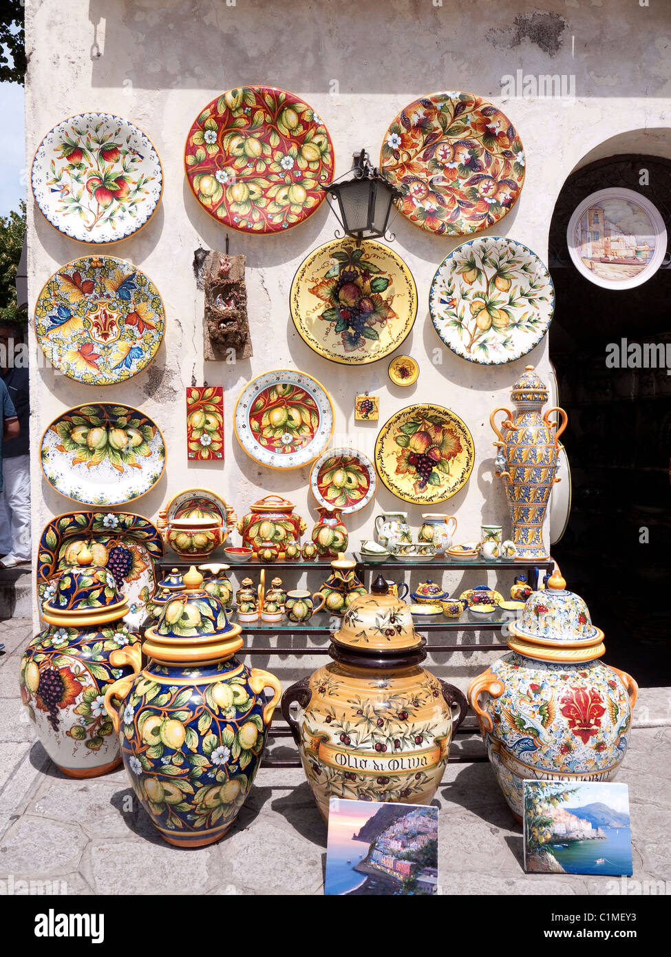Ceramics on sale in Ravello In Campania Italy Stock Photo Alamy