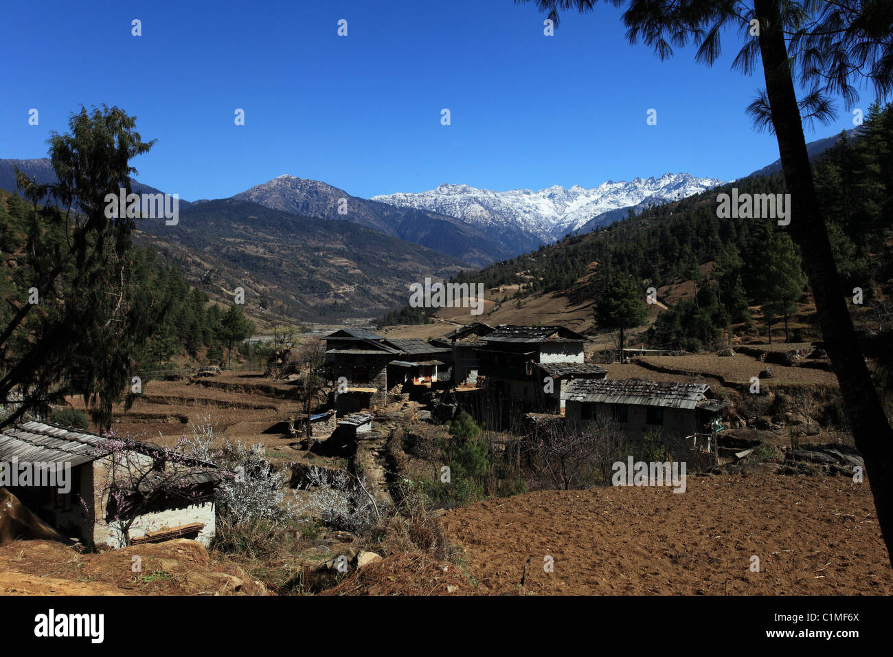 Nepali landscape Nepal Himalaya Stock Photo