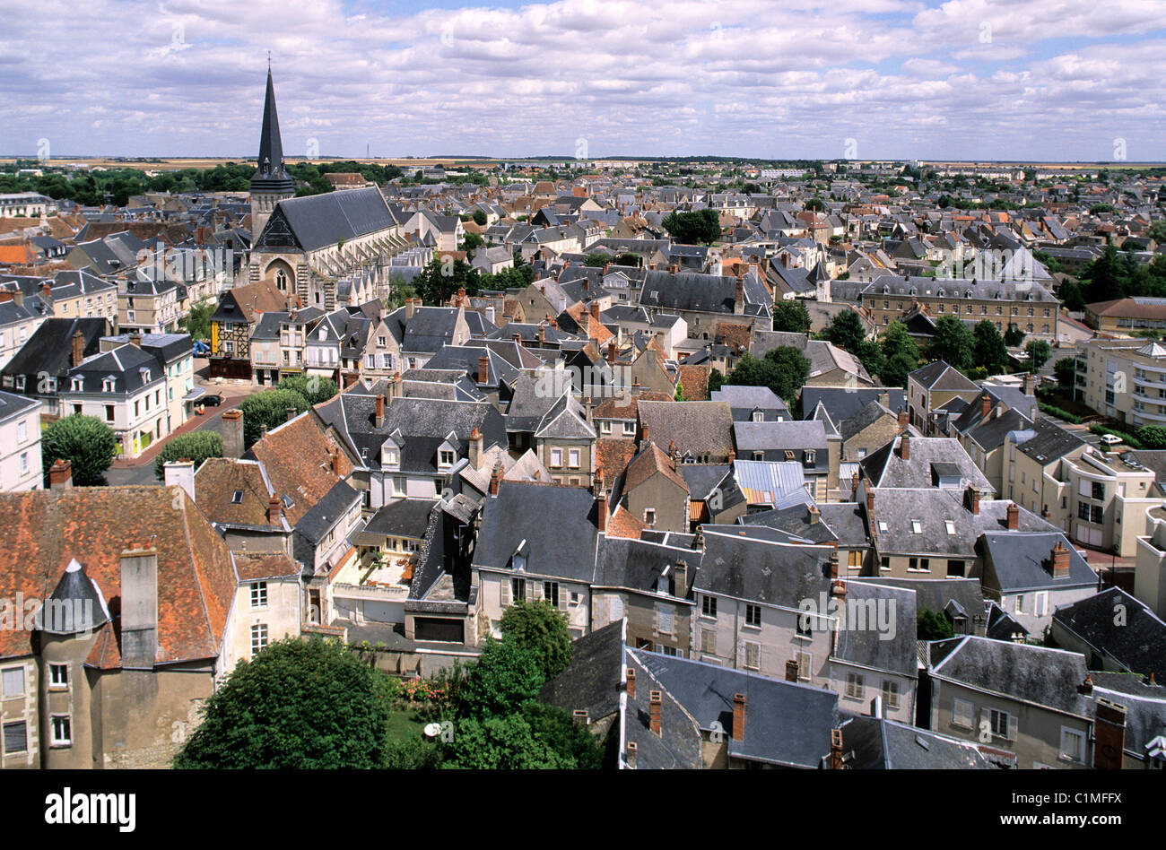 France, Indre, le Berry, Issoudun, vue depuis le haut de la Tour