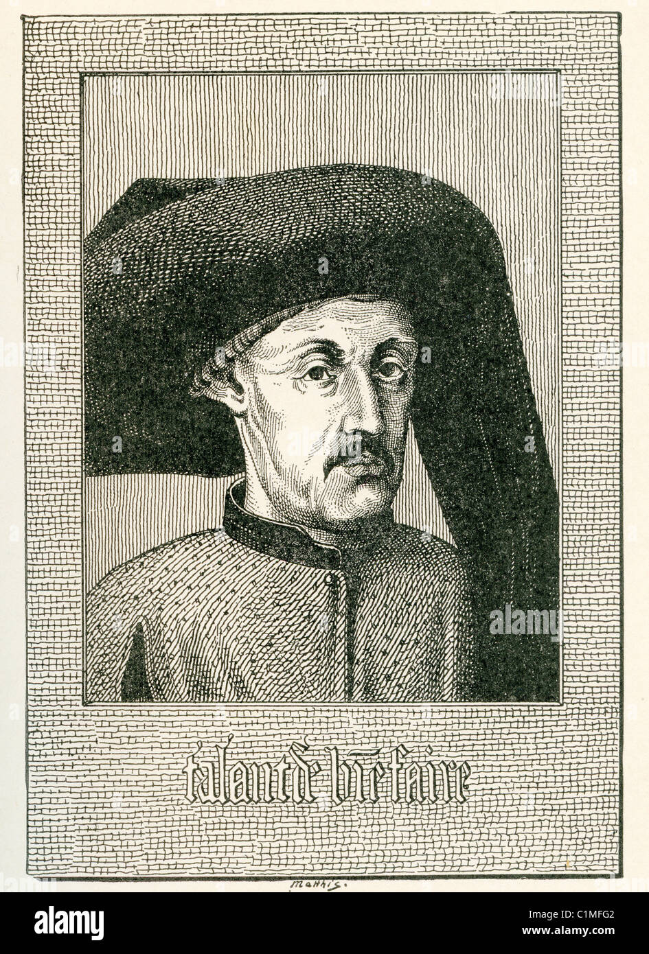 Old lithograph of  Henry the Navigator,  infante junior prince of the Kingdom of Portugal 1394 – 1460, Portuguese explorer Stock Photo