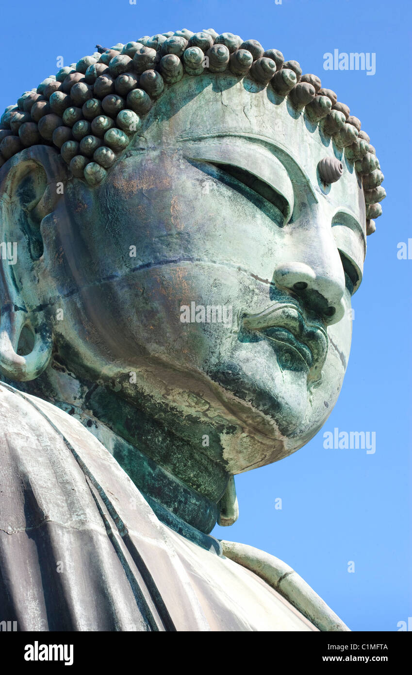 Portrait of Daibutsu (Great Buddha) of Kamakura, Japan Stock Photo