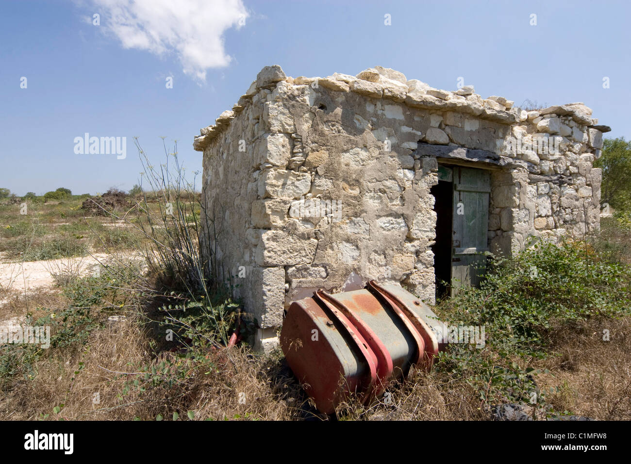Old farm building in cyprus Stock Photo