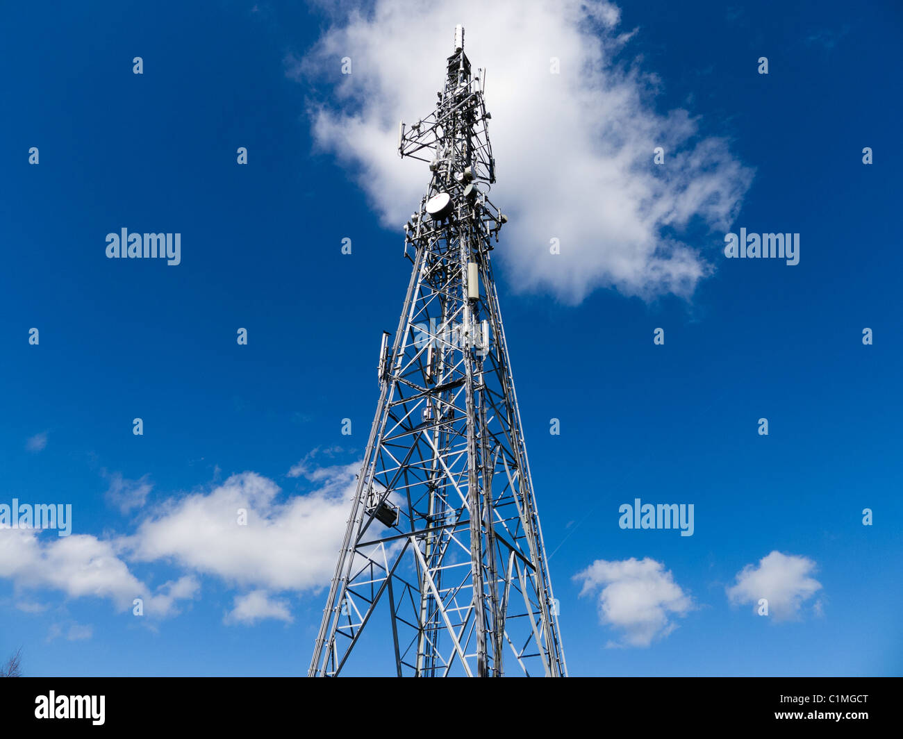 Radio mast at Oldham Edge, Lancashire Stock Photo