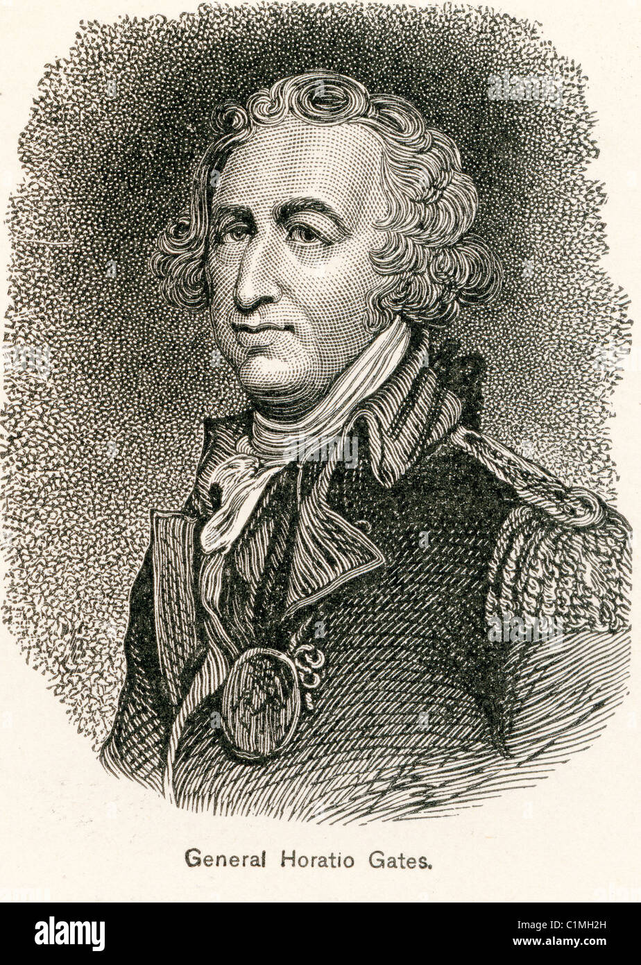 Old lithograph of Horatio Gates, American Revolutionary War general Stock Photo