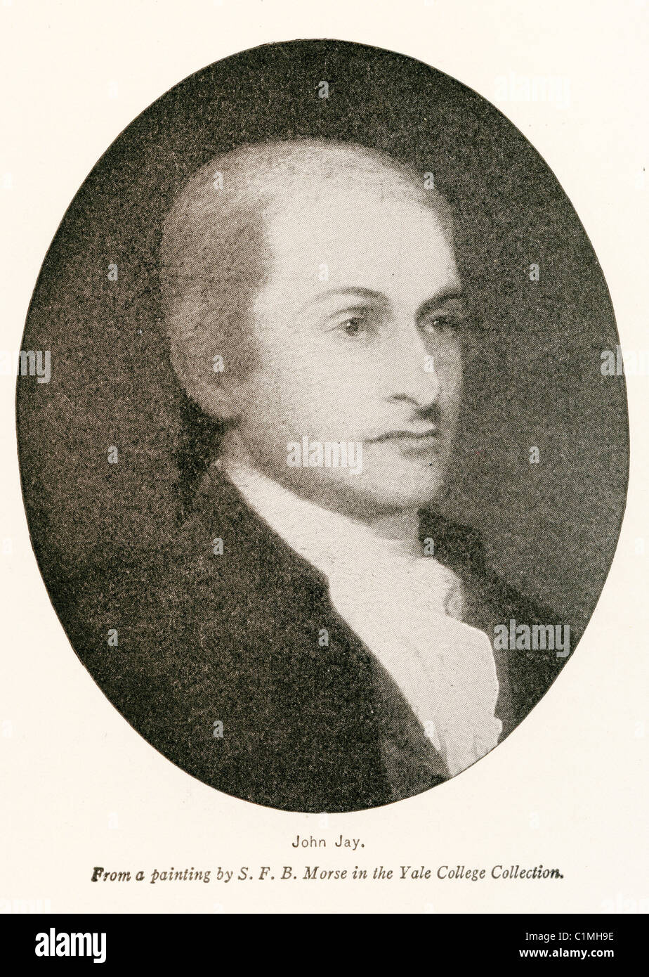 Old lithograph of John Jay, President of the Continental Congress and first Chief Justice of the United States (1700's) Stock Photo