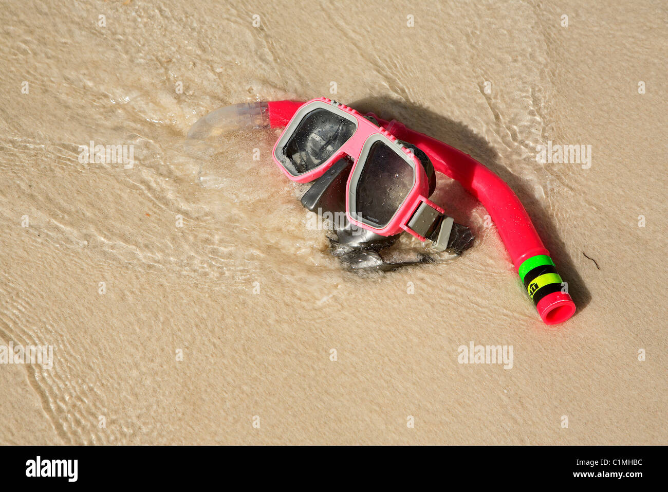 Maldives, a mask for snorkling Stock Photo