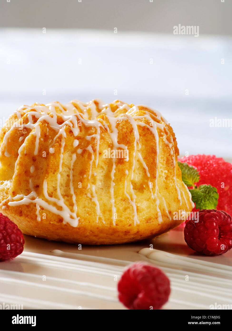 Closeup of a small ringshaped cake Stock Photo Alamy