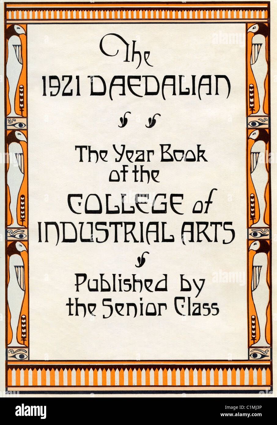 Old lithograph from 1921 College Year book Stock Photo Alamy