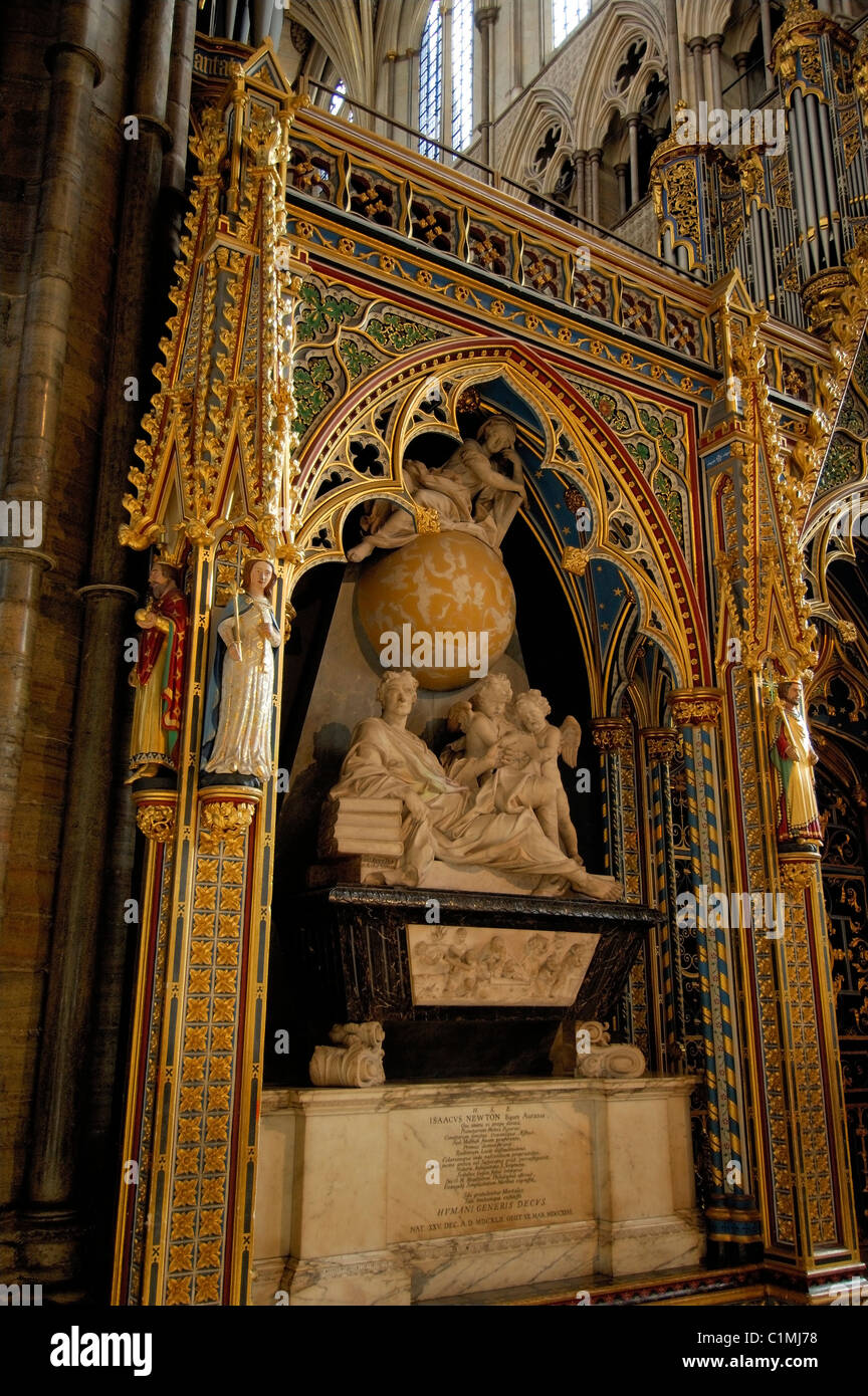 United Kingdom, London, the Westminster Abbey nave, the Isaac Newton