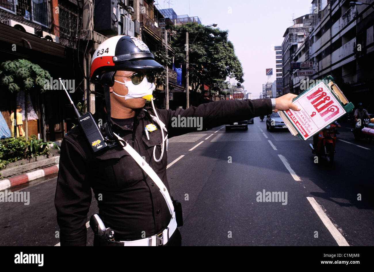 Thailand, Bangkok, a policeman Stock Photo Alamy