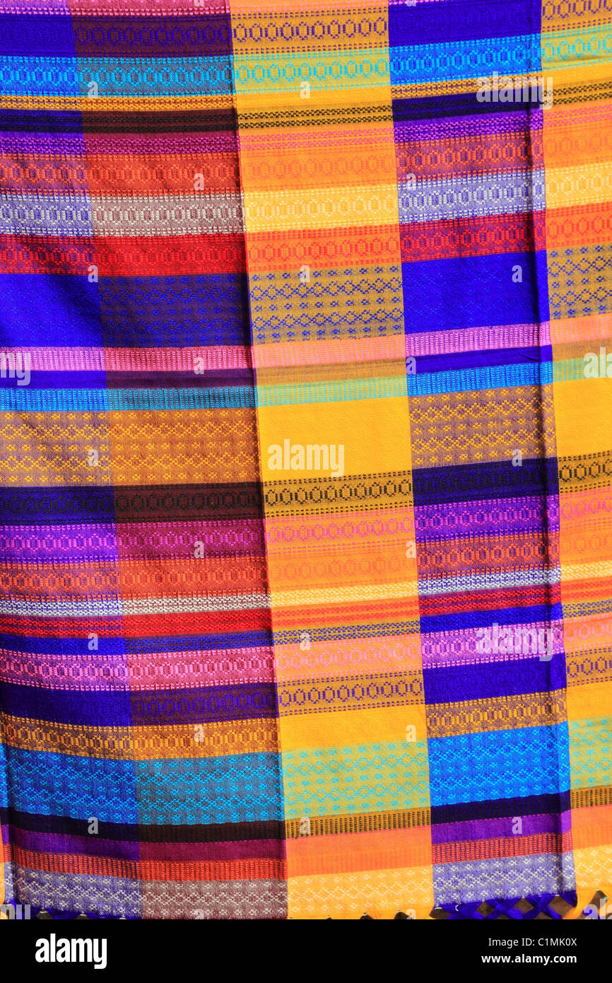 Mexican serape fabric colorful pattern texture background Stock Photo