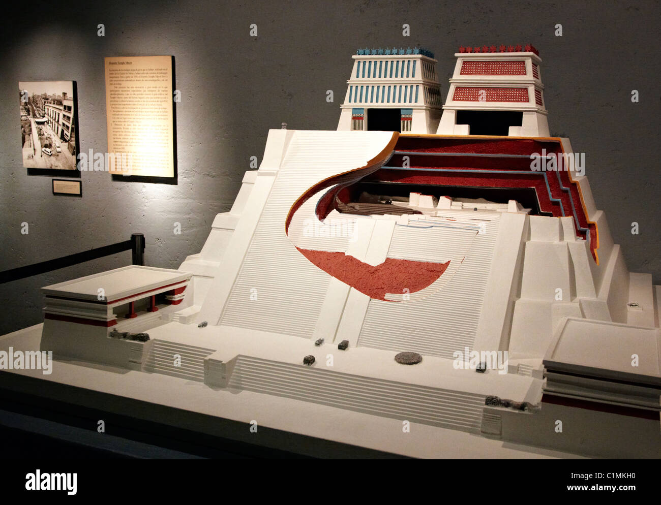 Model Of Templo Mayor Temple Mexico City Stock Photo