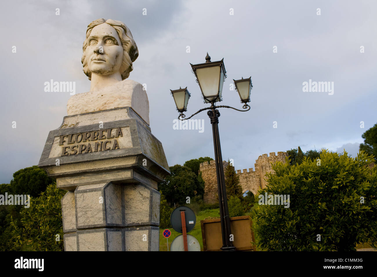 Florbela Espanca statue, Vila Viçosa, Alentejo Region of Portugal. Stock Photo