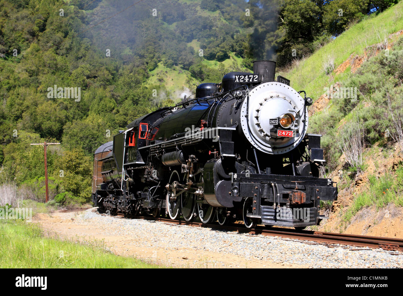 Southern Pacific Steam Locomotive #2472. Stock Photo