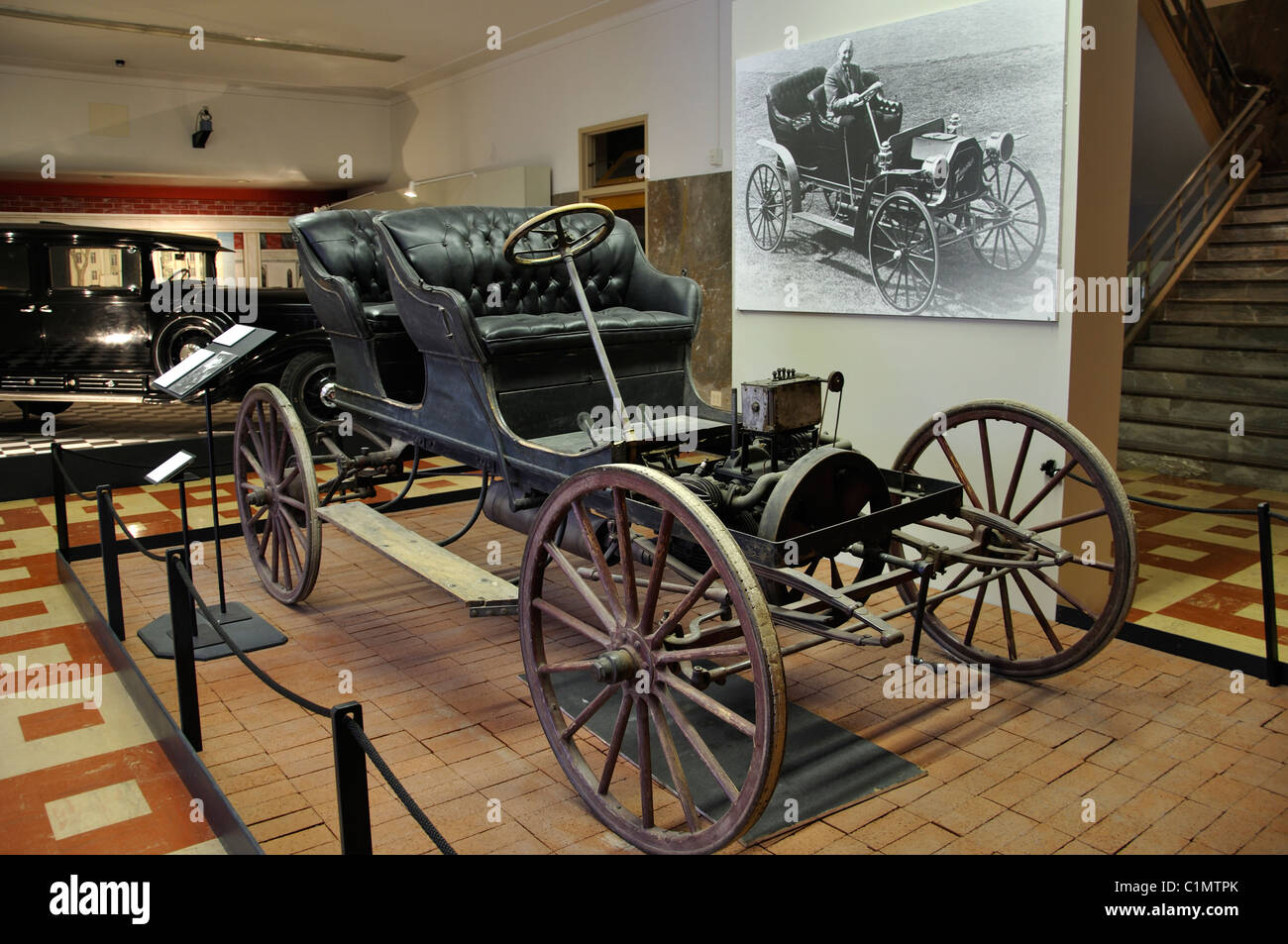 Old 1910 Zimmermann touring car on display at Museum, Amarillo, Texas