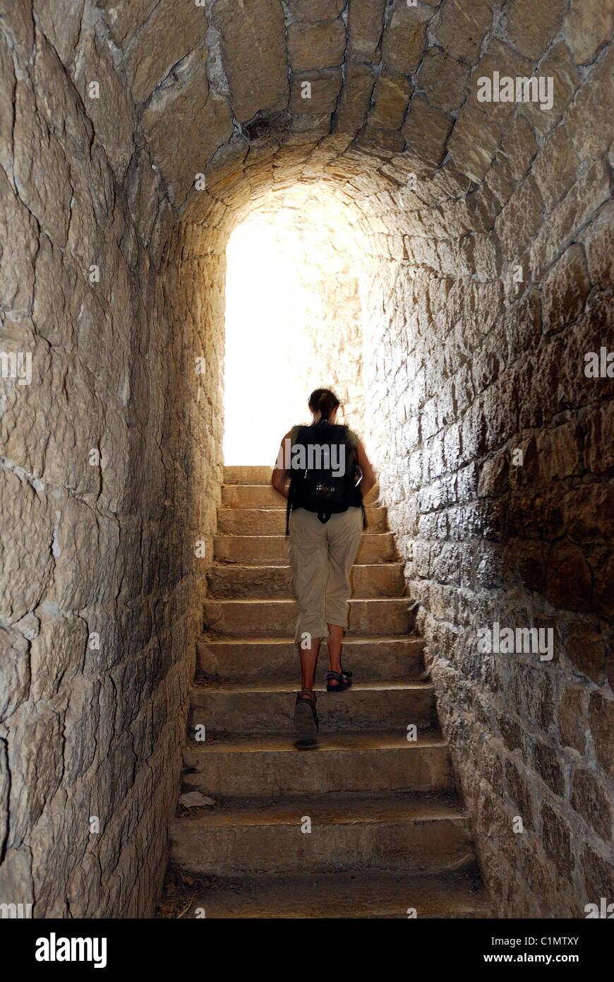 France, Isere, Grenoble, discovery trail around the fortifications of the Bastille Stock Photo