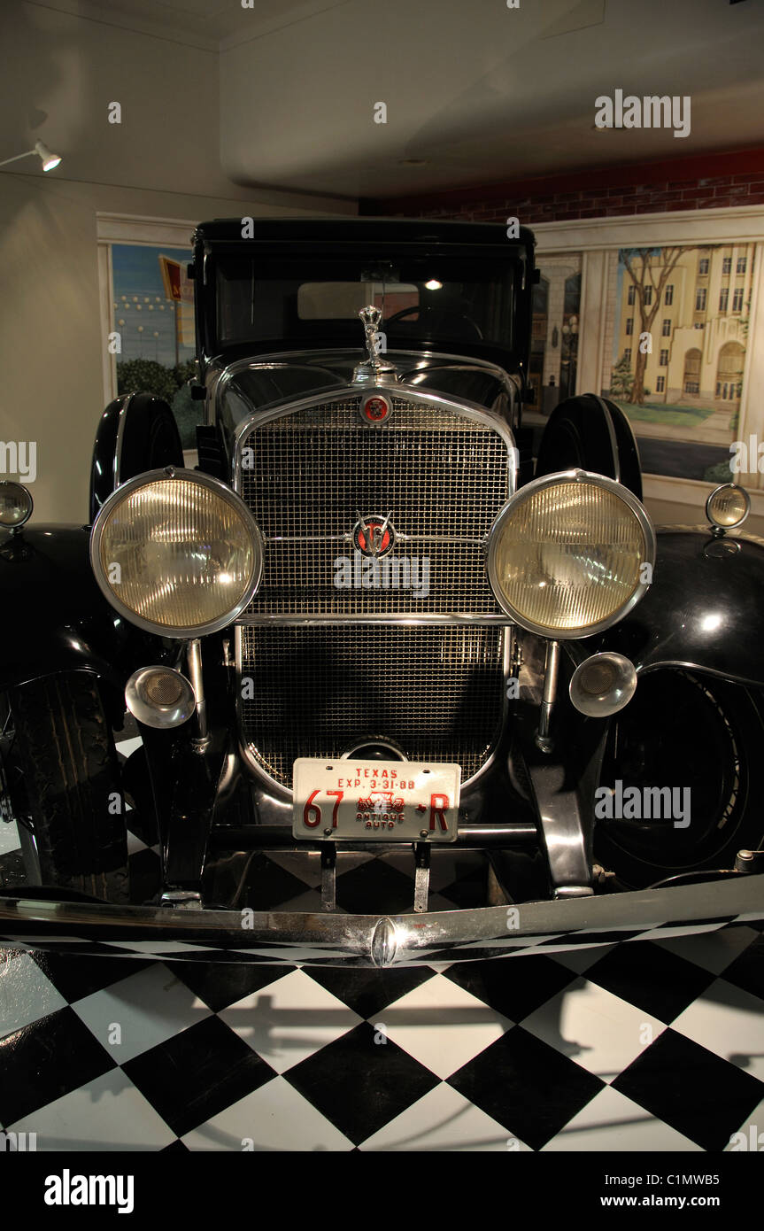 Old 1930 Cadillac V16 sedan on display at Museum, Amarillo, Texas, USA Stock Photo