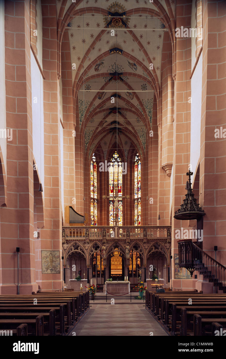 Oberwesel, Pfarrkirche unserer lieben Frau, Blick nach Osten Stock Photo
