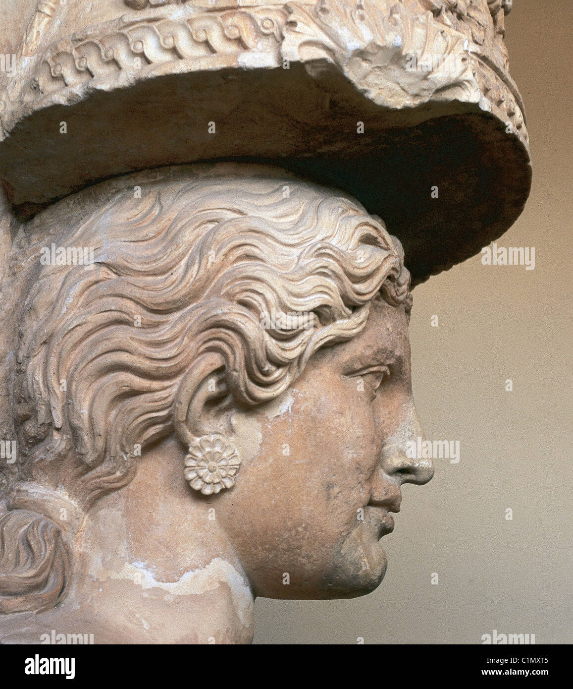 Demeter. Goddess of the harvest. Sculpture. Museum of Eleusis. Greece. Stock Photo