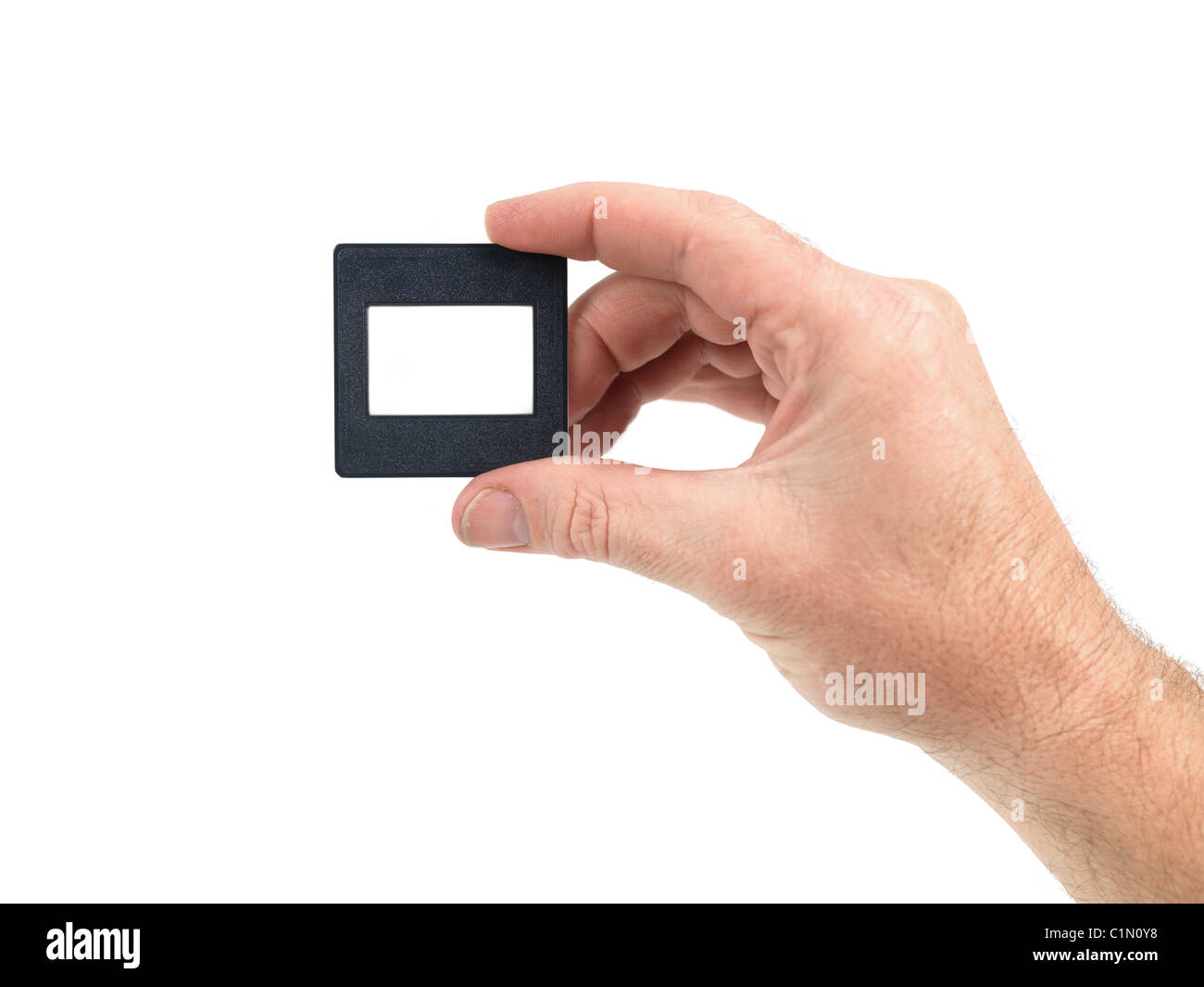 Photographic slides isolated against a white background Stock Photo