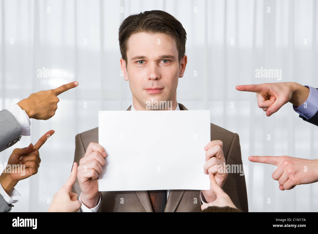 Serious businessman blank paper hi-res stock photography and images - Alamy