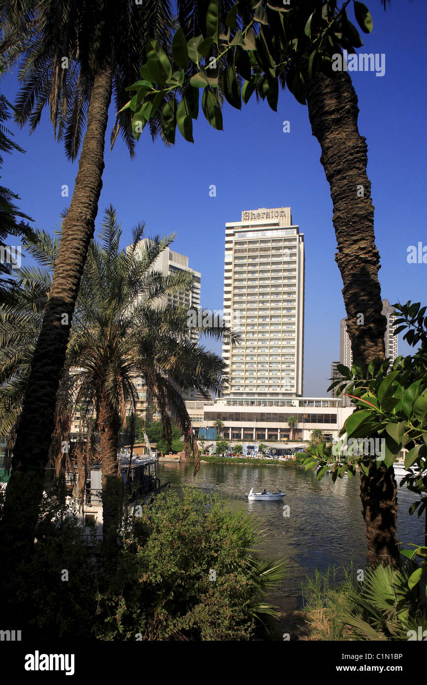 Egypt, Cairo, downtown, Sheraton hotel on the Nile river Stock Photo