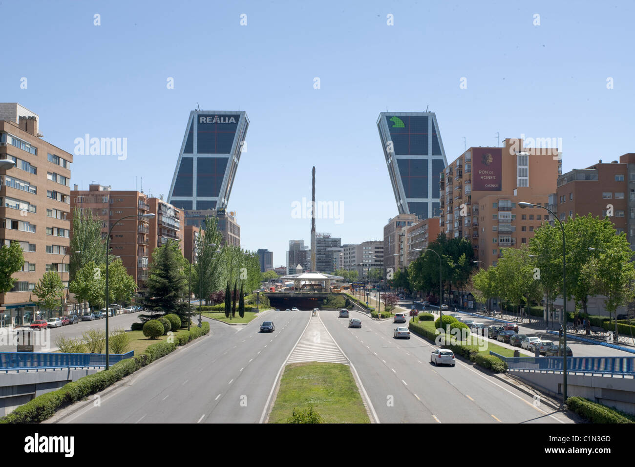 Madrid, Torres Kio Stock Photo