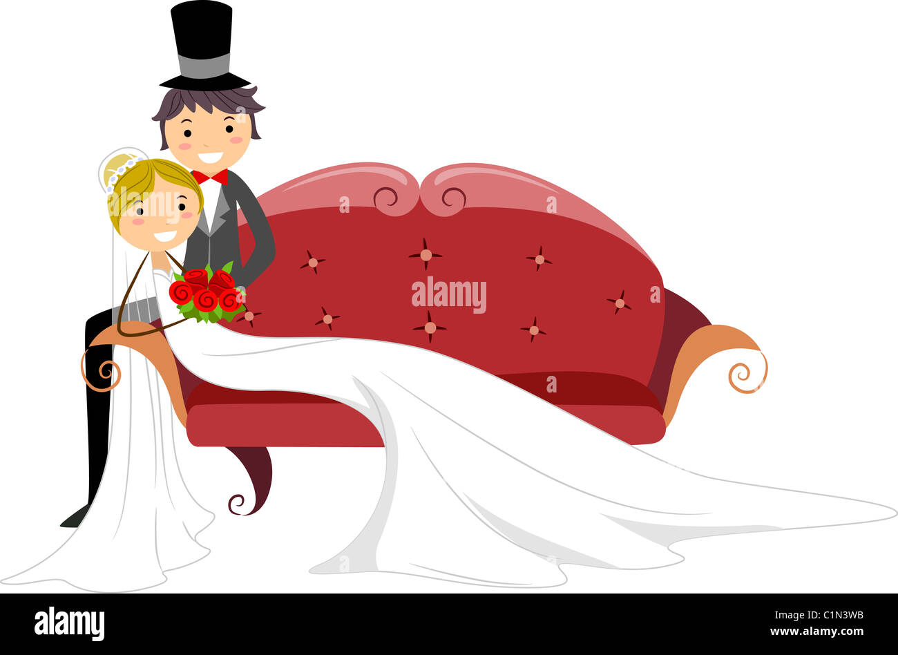 Bride sitting on couch hi-res stock photography and images - Alamy
