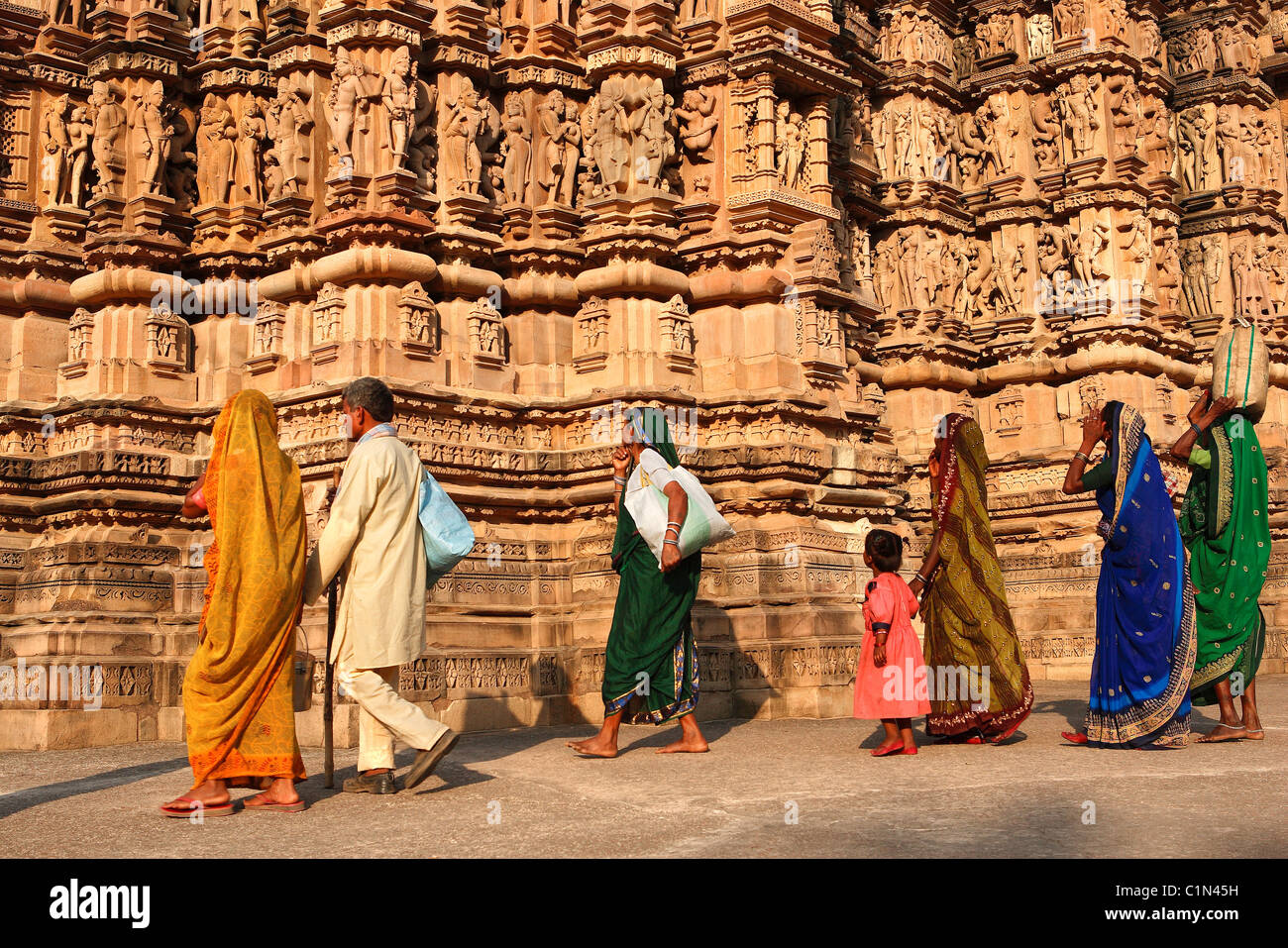 India, Madhya Pradesh, Khajuraho Temples listed as World Heritage by UNESCO Stock Photo