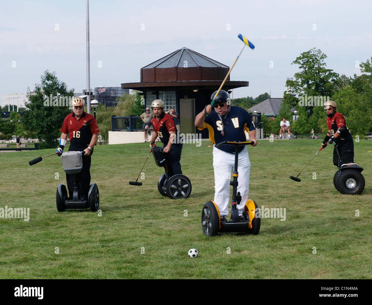 IT'S SEGWAY POLO! Sport lovers get to grips with a modernised version of  polo - on SEGWAYS. The players swapped horseback for Stock Photo - Alamy