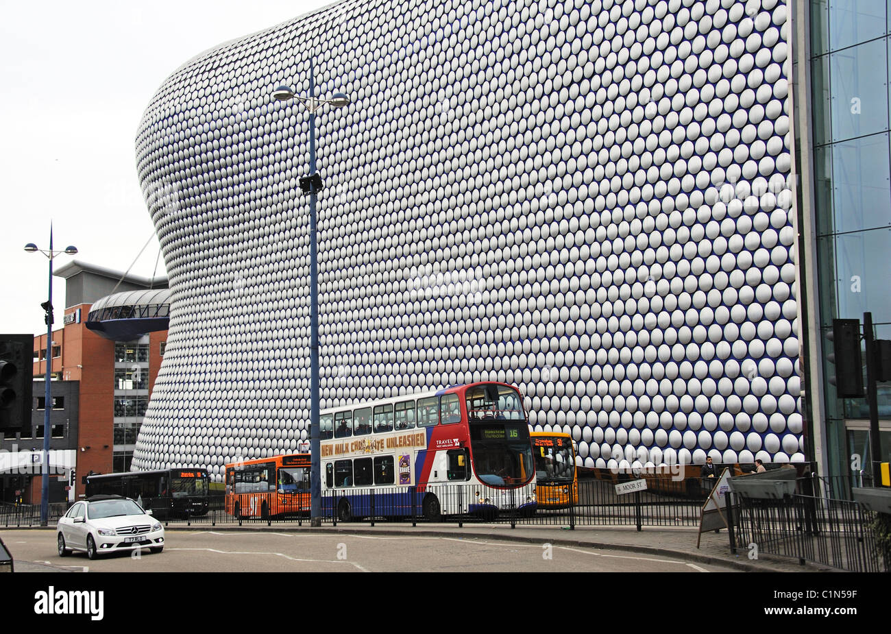 Birmingham city centre buses on Moor Street close to The Bullring shopping centre Stock Photo