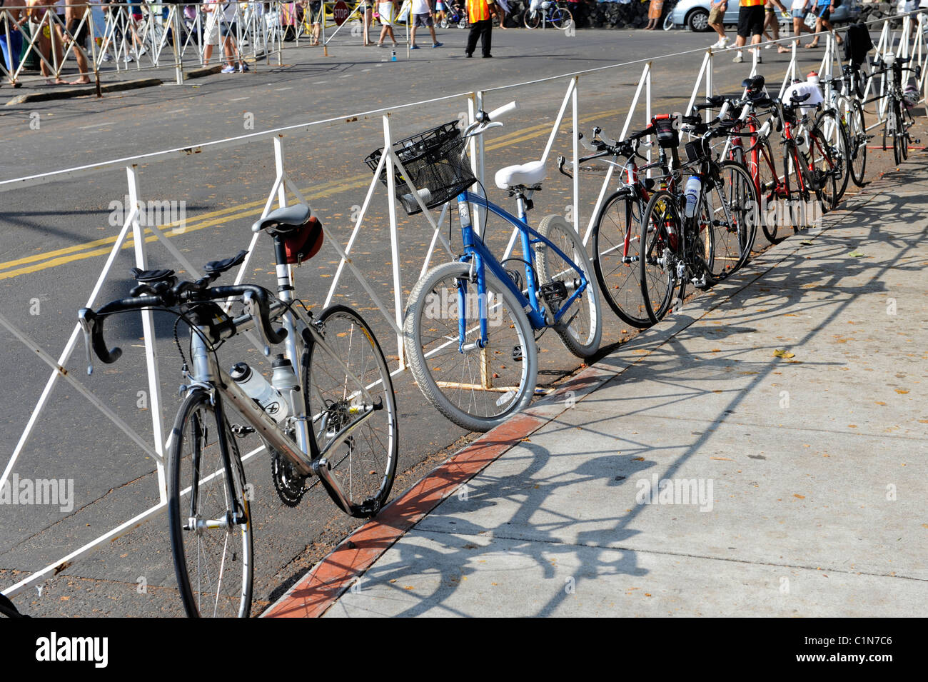 Bicycles Kona Hawaii Pacific Ocean Stock Photo Alamy