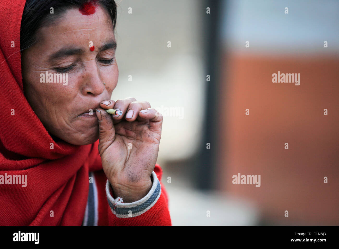 Nepali woman in the Himalaya Nepal Stock Photo Alamy