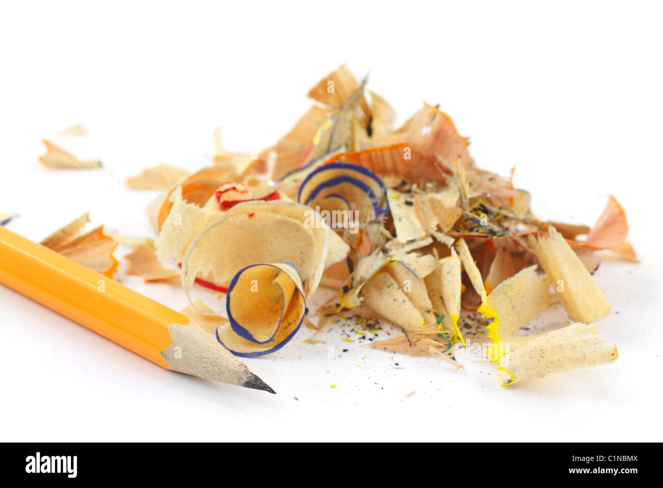 Pencil shavings with pencil Stock Photo Alamy