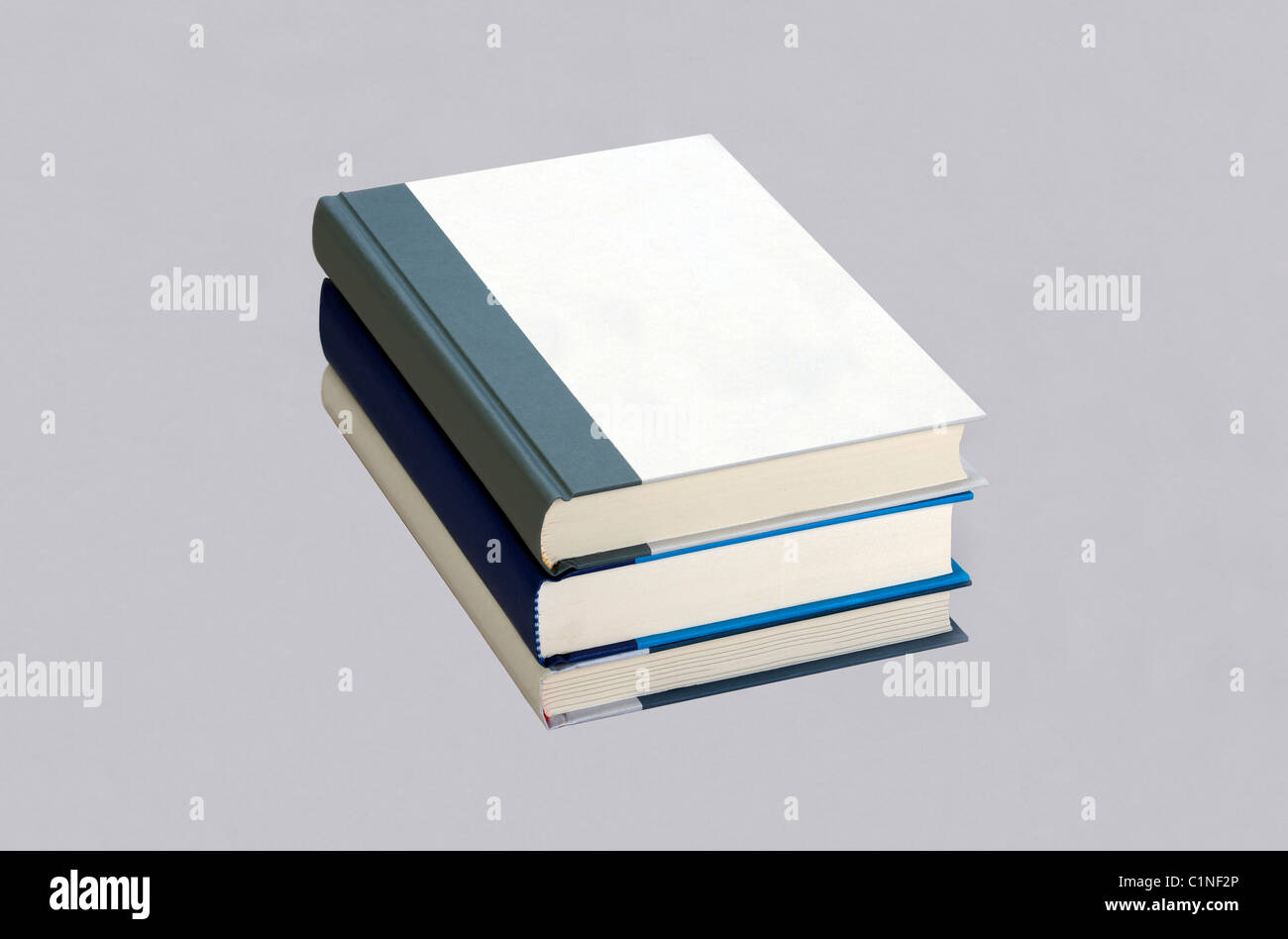 Three plain books for design layout Stock Photo