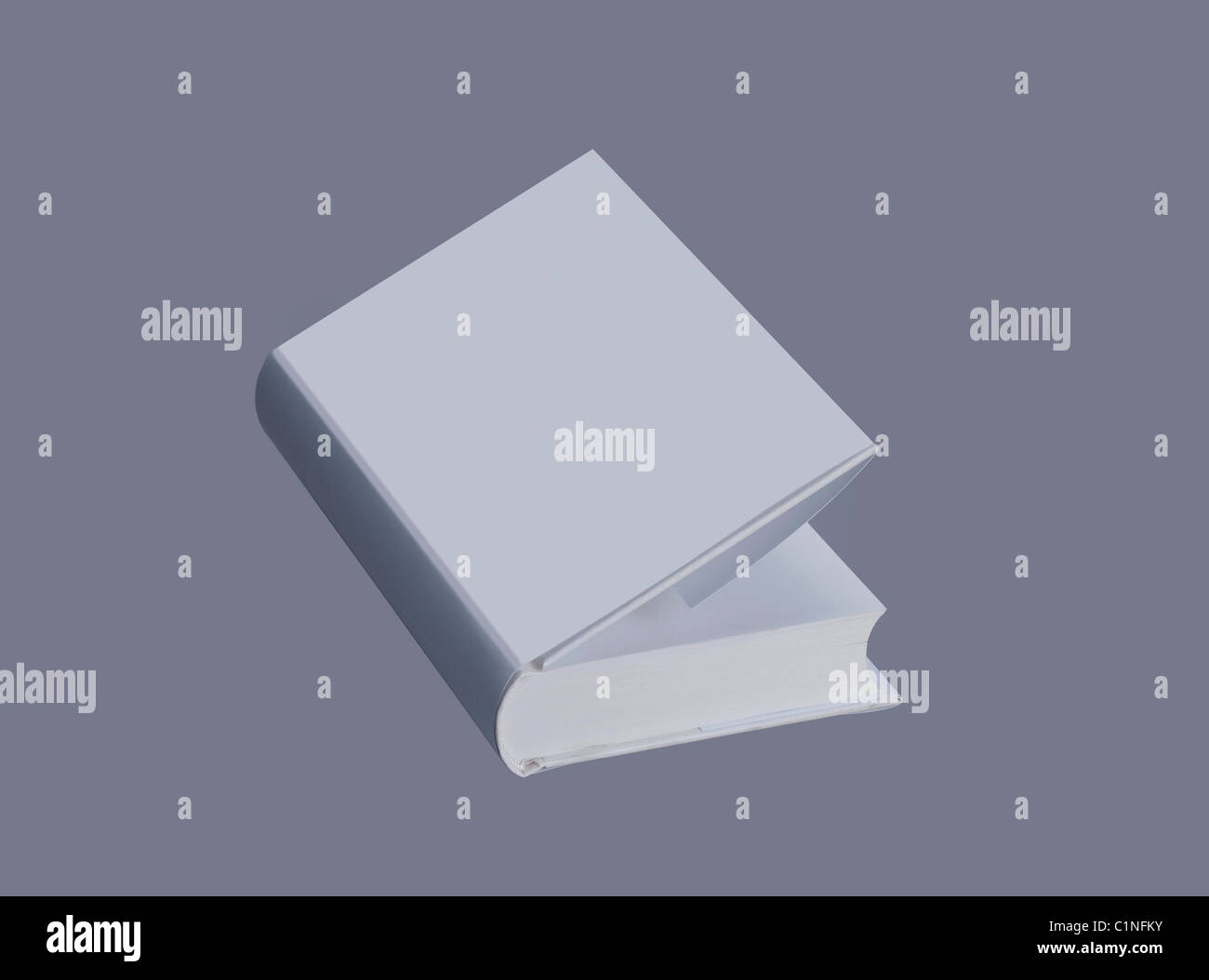 Plain, white book, slightly open, for design layout Stock Photo