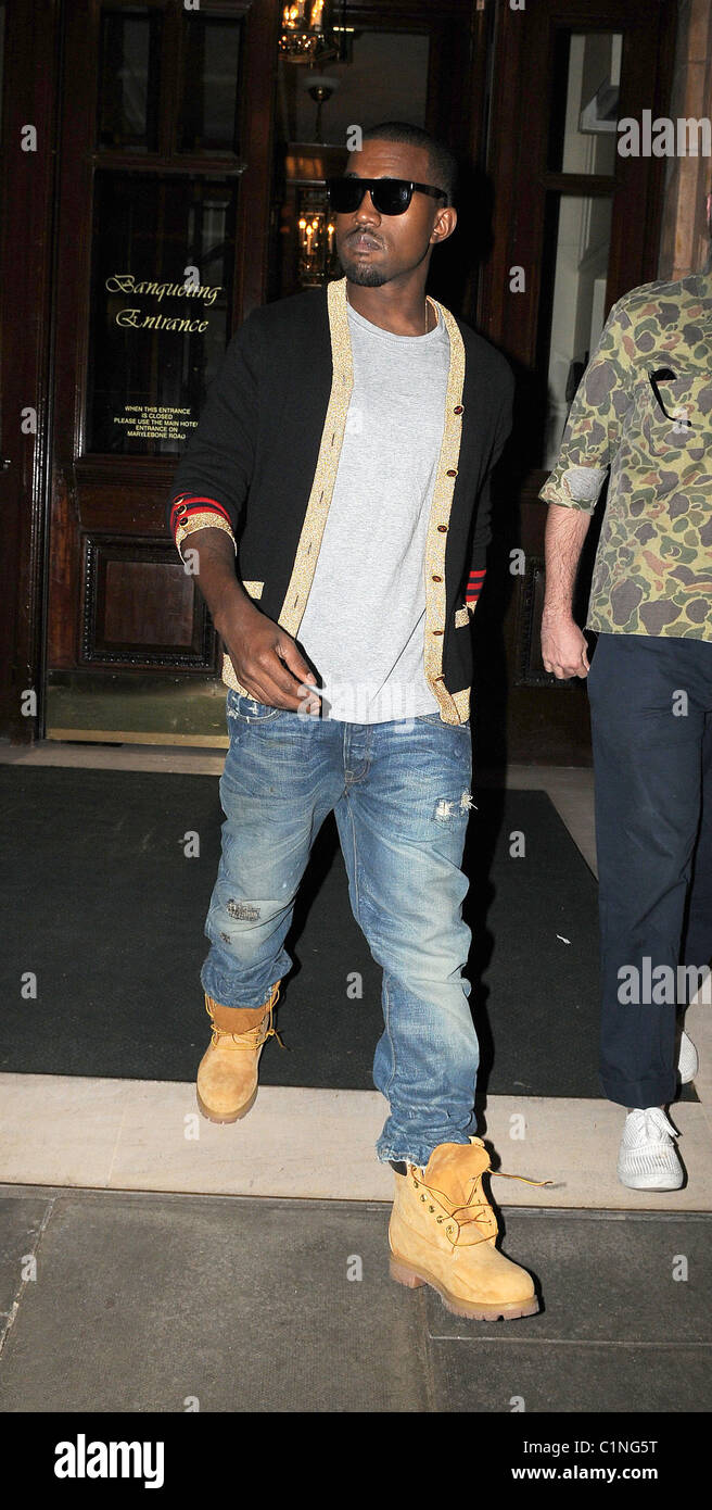 Kanye west leaving hotel night hi-res stock photography and images - Alamy