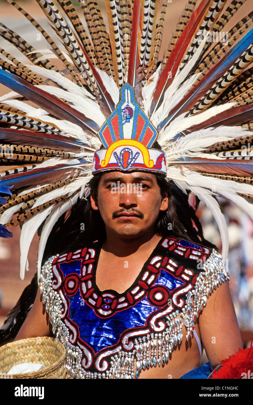 Mexico, Oaxaca State, Aztec indian dancer Stock Photo