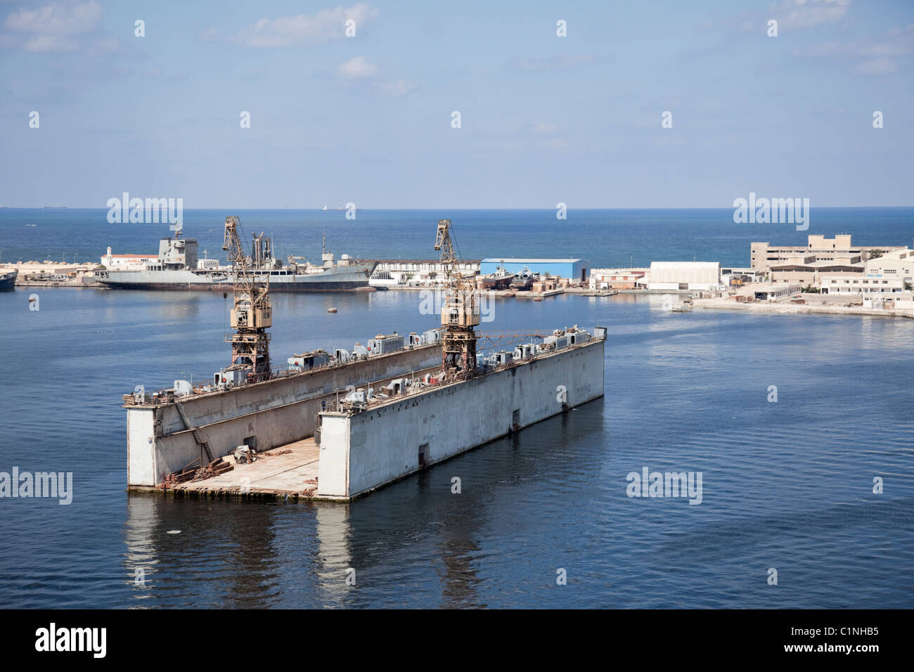 Floating dry dock, for ships to do repairs, maintenance and painting