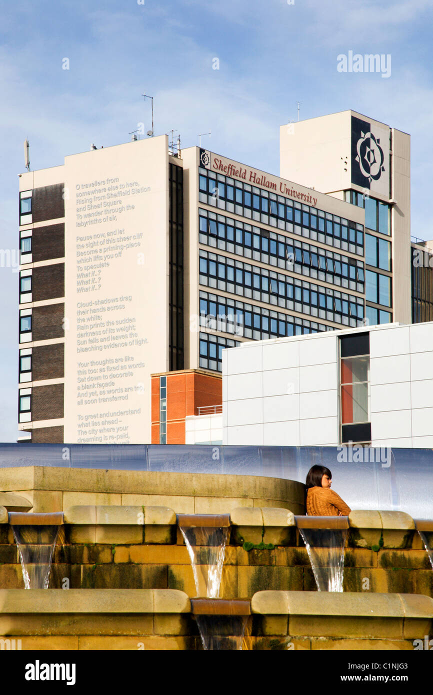 Sheffield Hallam University from Sheaf Square Sheffield South Yorkshire England Stock Photo