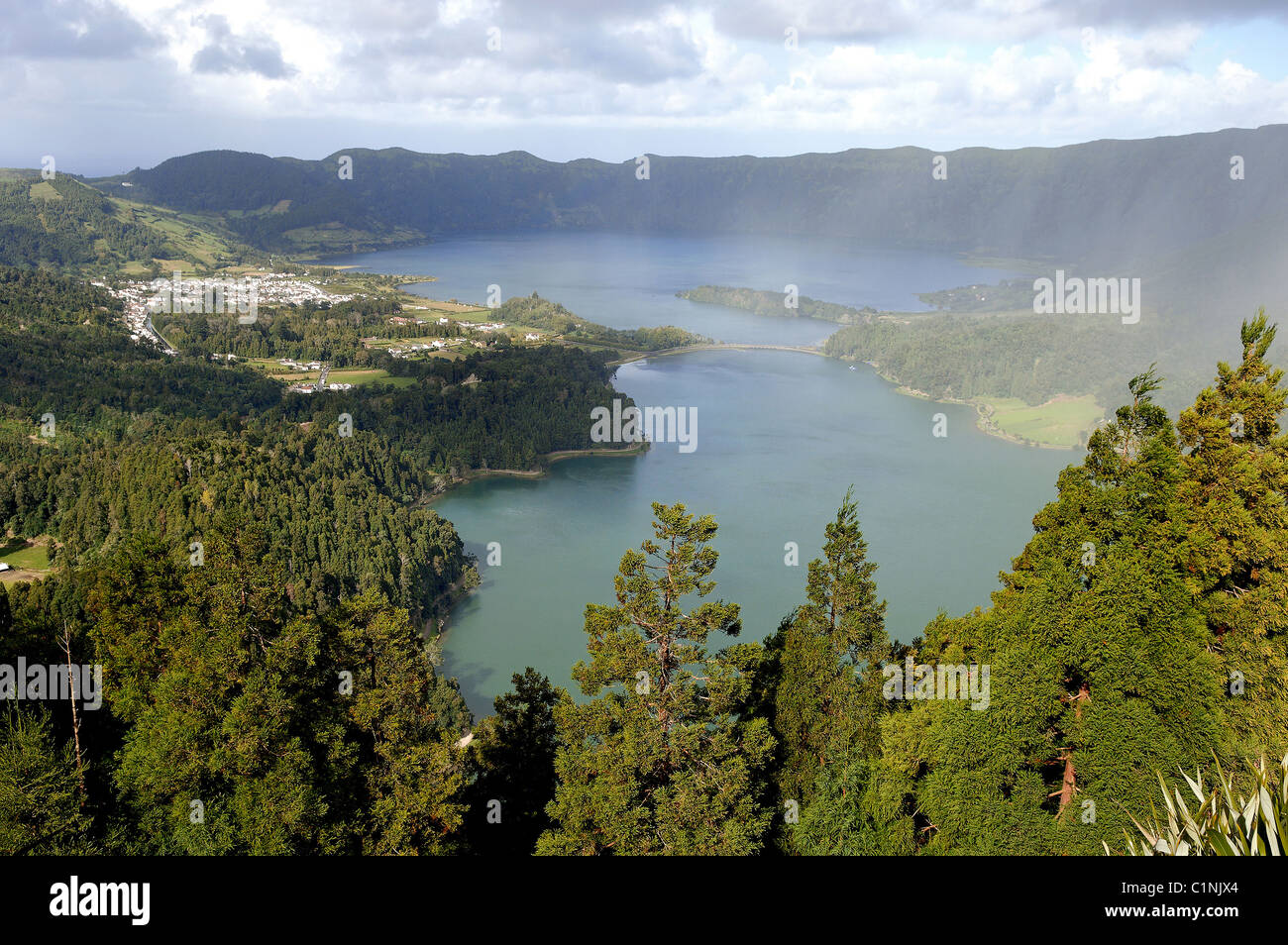 Portugal, Azores archipelago, Sao Miguel Island, Sete Citades lake Stock Photo