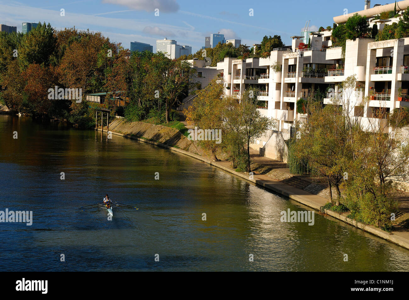 France, Hauts de Seine, Ile de la Jatte between Neuilly sur Seine and Levallois cities Stock